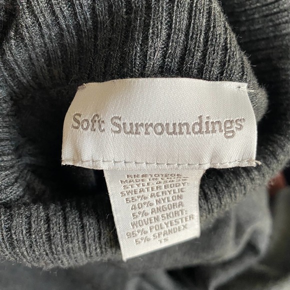 Soft Surroundings Chloe Gray Turtleneck Sweater Dress Pleated Skirt Tall Small - Picture 3 of 11